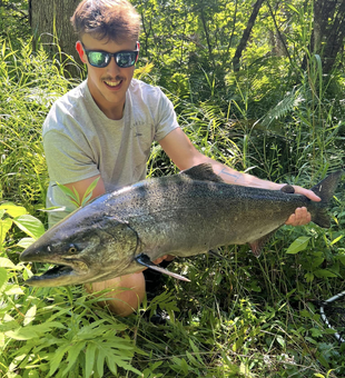 Fishing for Salmon in Michigan’s blue